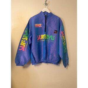 Surf Style Quarter Zip 1/4 Windbreaker Dunkin Donuts Iridescent OS VTG